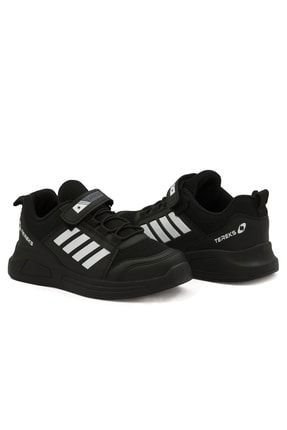 Hafif Siyah Beyaz Günlük Erkek Çocuk Spor Yürüyüş Sneaker Ayakkabı 4238_117083