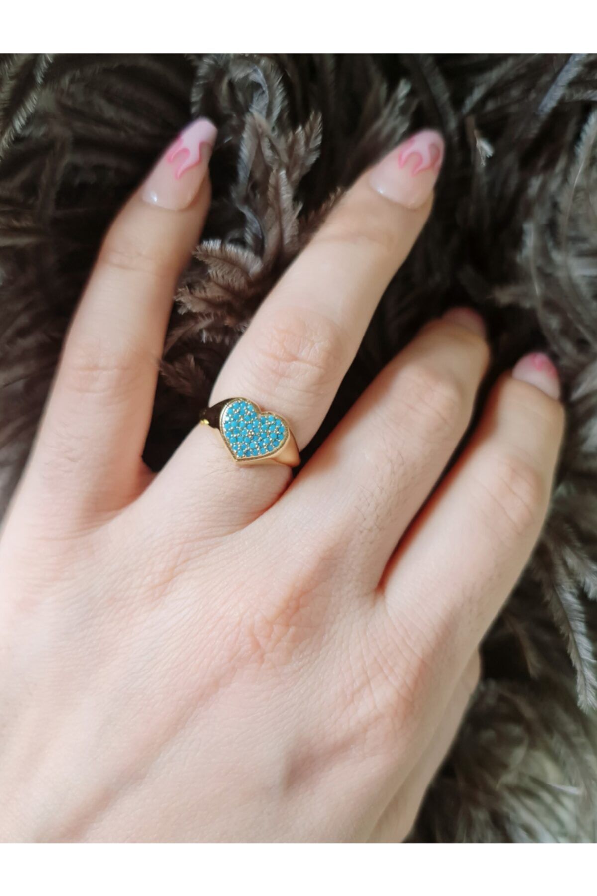 Turquoise new arrivals heart ring