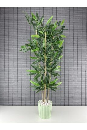 Yapay Yoğun Yapraklı Dekoratif Bambu Ağacı 3 Gövde 95cm AKASYA95