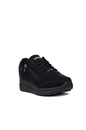 Siyah - Kadın Yazlık Rahat Günlük Sneaker Bağcıklı Hafif Spor Ayakkabı 36-40 00355