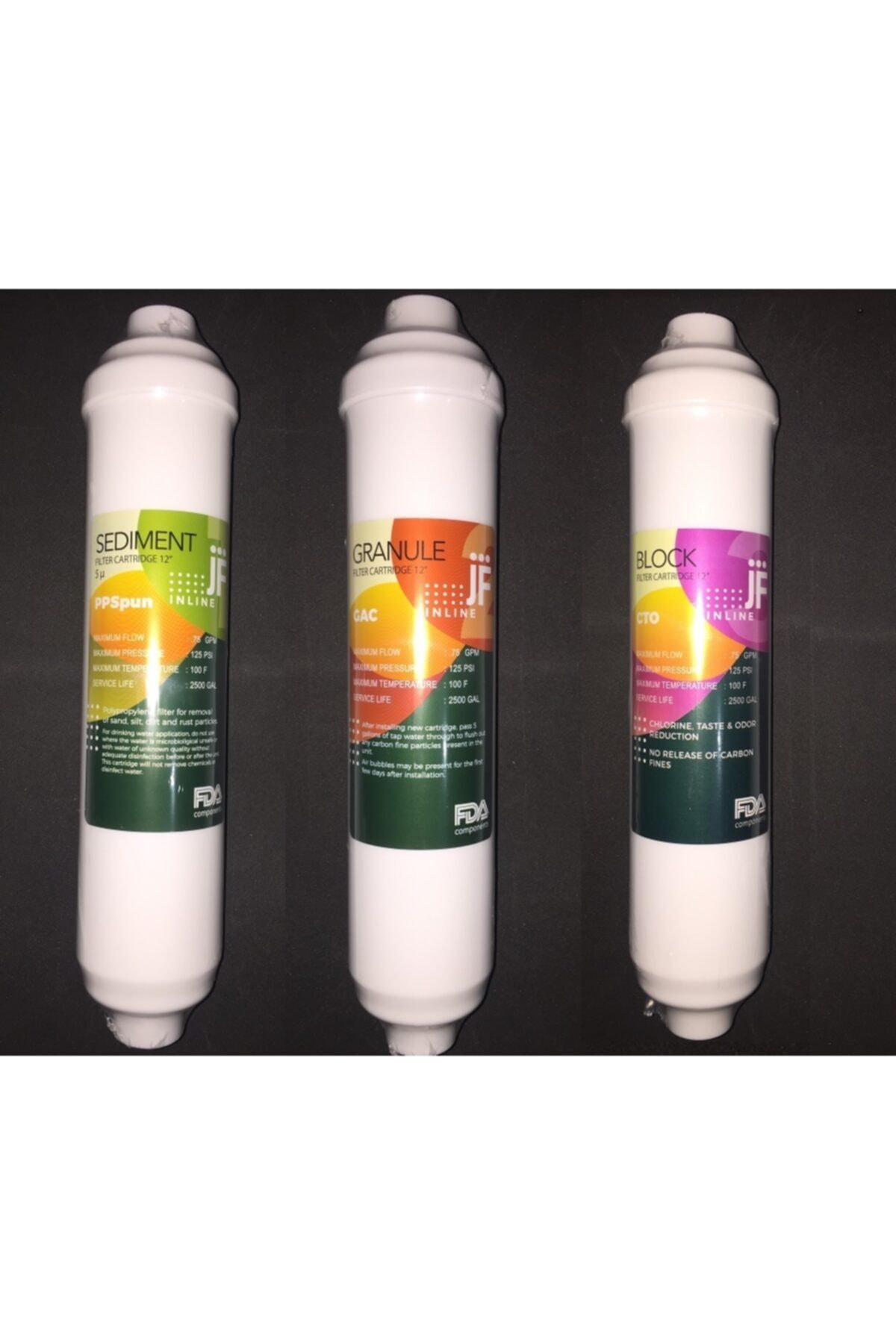 Esli 12' Tüm Kapalı Kasa Cihazlara Uyumlu 3lü Su Arıtma Filtre Seti