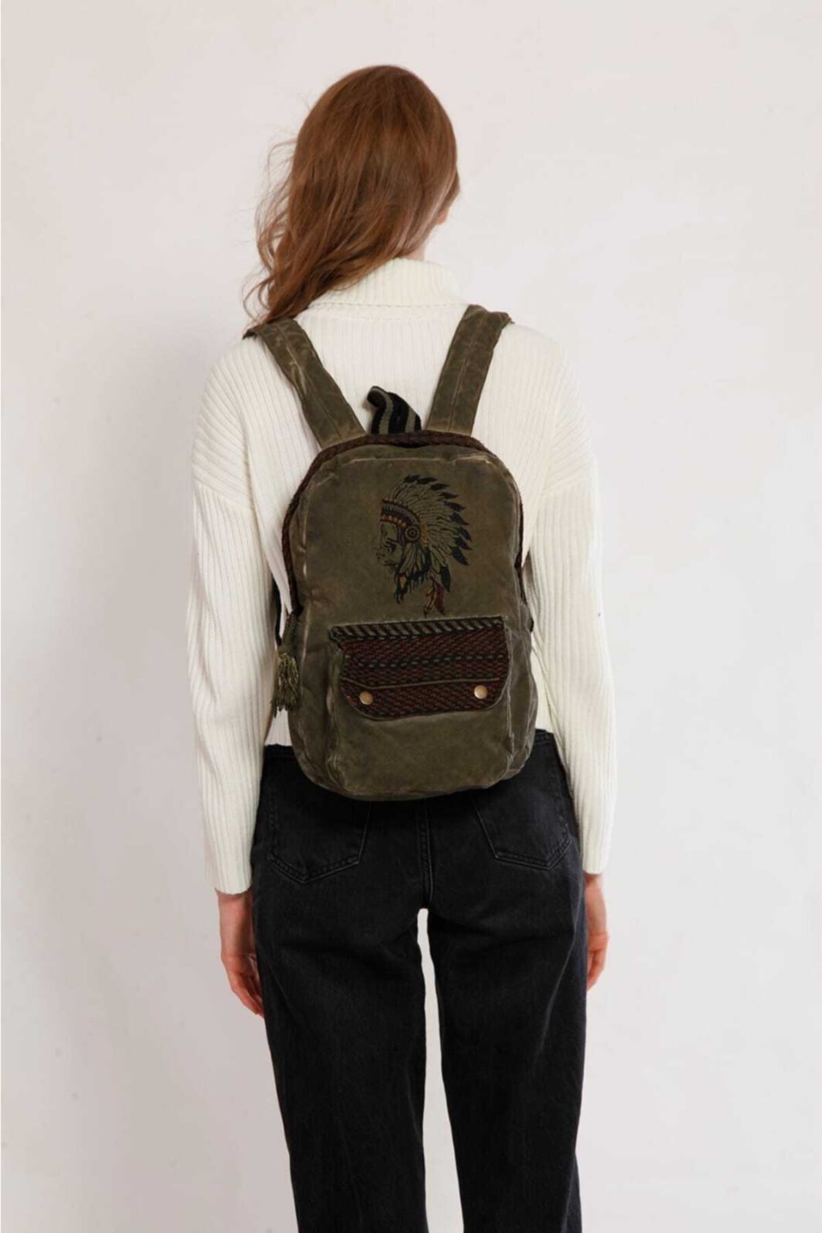 کوله پشتی زنانه سبز Street Bag | kızıl dereli اورجینال - تصویر 5