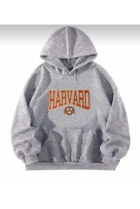 Büyük Beden Harvard Göğüs Baskılı Kapüşonlu Oversize Yeni Stil Erkek Hoodıe-sweatshırt DRKRVA1000000