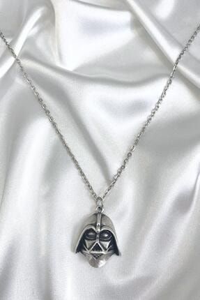 Star Wars - Darth Vader Erkek Kadın Kolye Antik Gümüş Kaplama - 60 Cm Düz Zincir 1097