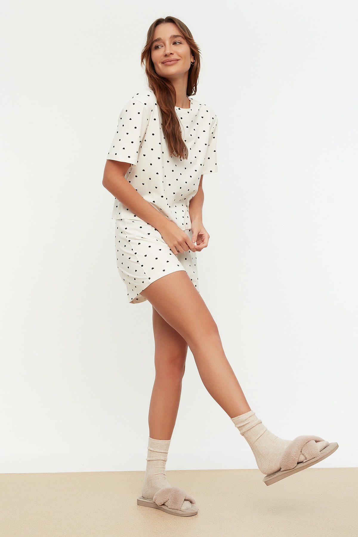 Trendyol Collection Pyjama - Weiß - Gepunktet