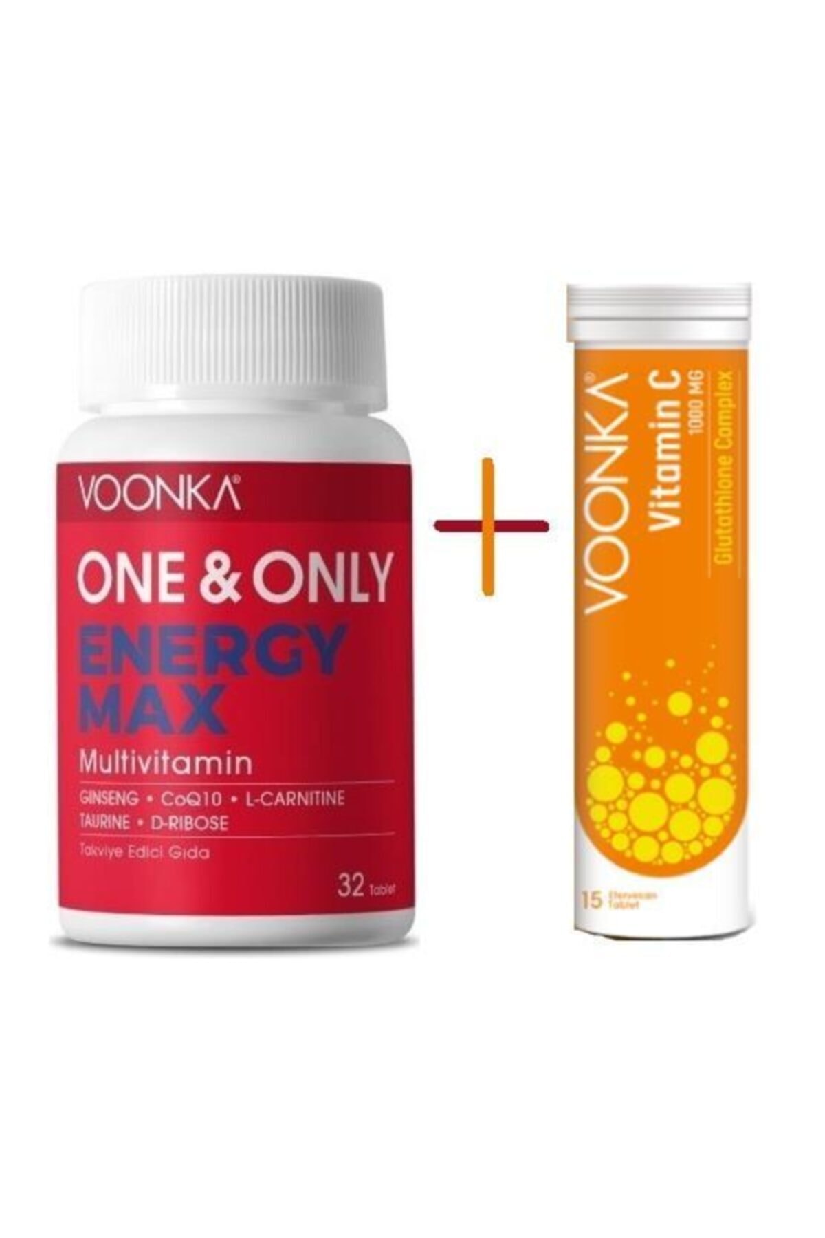 Voonka One & Only Energy Max 32 Tablet+ Vitamin C 1000 Mg Glutathione