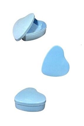 3 Adet Hediye Kutusu Kalp Şeklinde Plastik Hediye Kutusu Mavi Renk HYD-5475400-0755