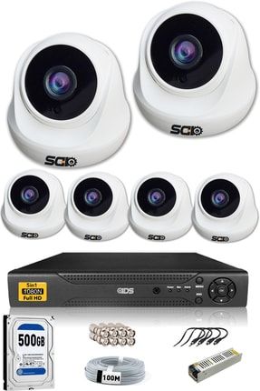 - 6 Kameralı 5mp Sony Lensli 1080p Fullhd Güvenlik Kamerası Sistemi - Cepten Izle - 500 Iç D-2026HD-SET6-500