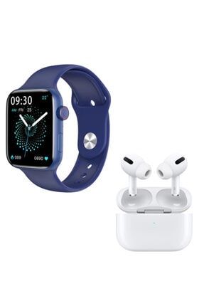 Hw22 Plus Mavi Akıllı Saat Airpods Pro Anc Özellikli Bluetooth Kulaklık Uyumlu 10476