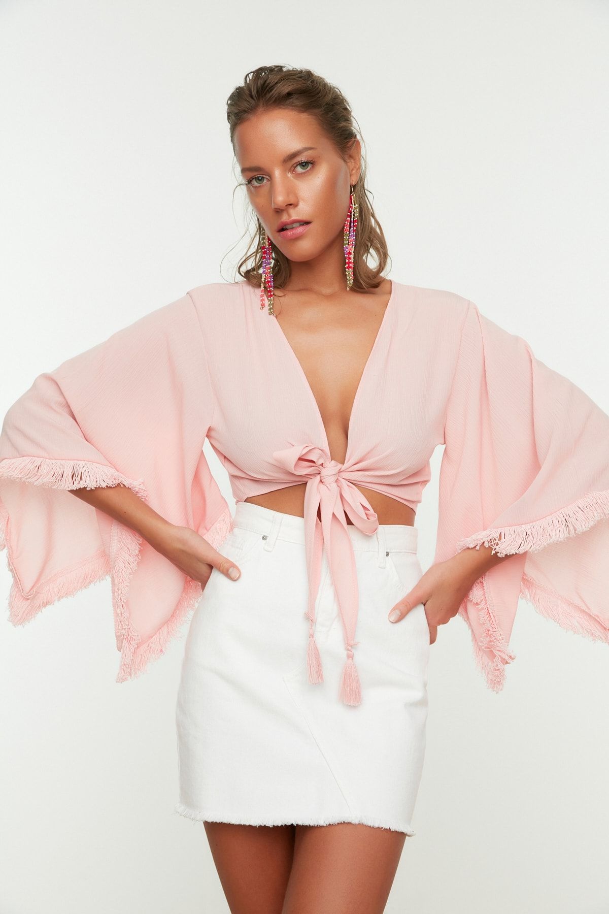 Trendyol Collection Bluse Rosa Regular Fit
