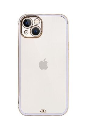 Iphone 13 Lüx Showy Lila Çerçeve Detaylı Kamera Korumalı Premium Kılıf IP13-LUX27