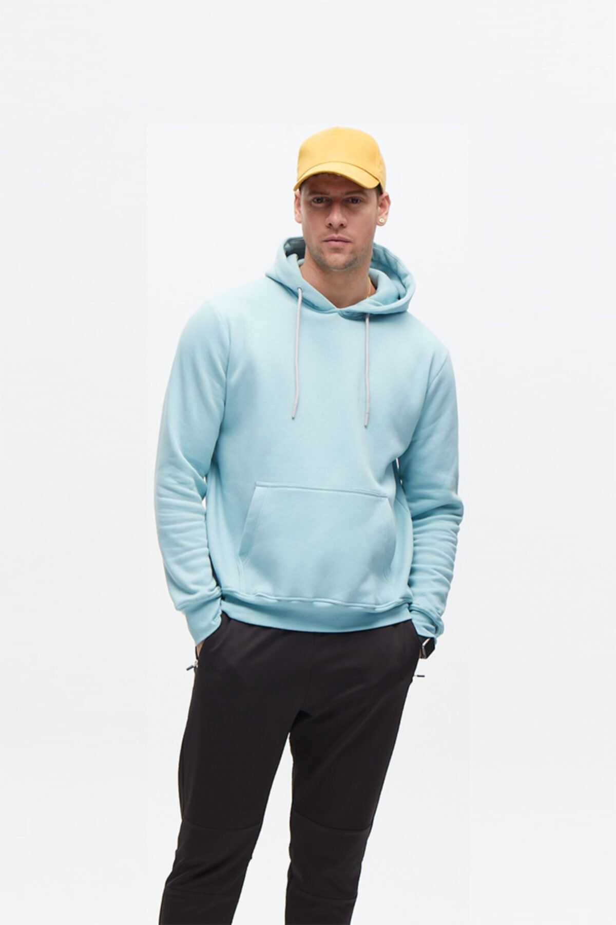 Zomers Erkek Cameo Mavi Kap onlu 3 Iplik Pamuklu Sweatshirt MK 2