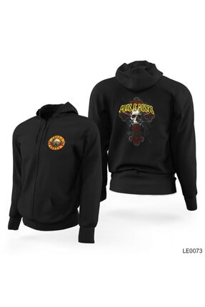 Guns N Roses Limited Edition Siyah Fermuarlı Kapşonlu Sweatshirt LE0073