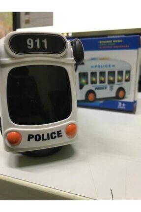 Oyuncak Polis Otobüsü Sesli Işıklı Pilli Oyuncak Otobüs PRA-2751907-5460