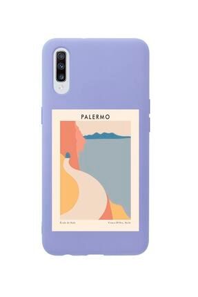 Samsung A70 Palermo Premium Silikonlu Lila Telefon Kılıfı MCSAMA70LPLR