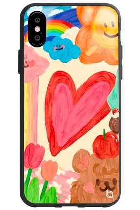 Iphone Xs Uyumlu Kalp Premium Desenli Glossy Telefon Kılıfı kalpglossy_172