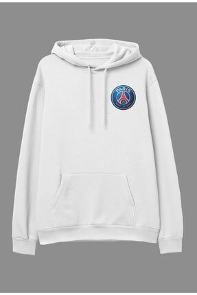 Oversize Paris Saint Germain Tasarım Baskılı Kapüşonlu Sweatshirt Hoodie KRG0672H