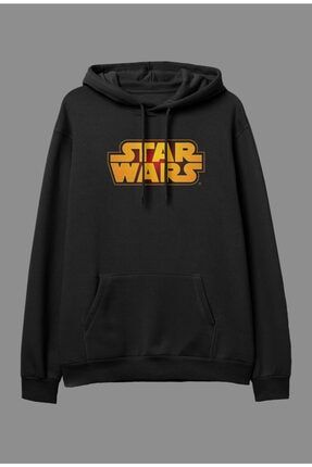 Oversize Star Wars Tasarım Baskılı Kapüşonlu Sweatshirt Hoodie KRG0610H