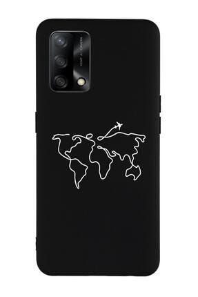 Oppo A74 Uyumlu Dünya Harita Rotalı Desenli Premium Silikonlu Lansman Telefon Kılıfı MCTSOPA74LNSS27