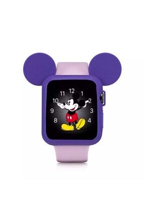 Apple Watch 6-5-4-3-2 Uyumlu 42mm Mickey Mouse Silikon Kılıf Mor 23465