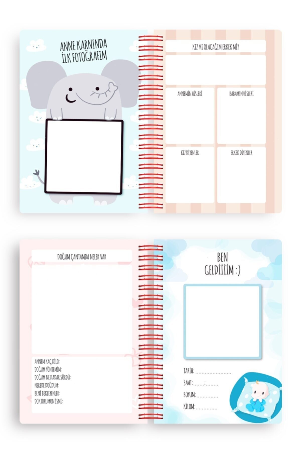 Le Color Bebek Anı Defteri ve Hamile Albümü Pembe + Sticker fotoğrafı 6 (önizleme)