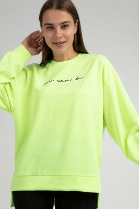 Kadın Yırtmaçlı Örme Oversize Sweatshirt P21w201-8060 P21W201-8060