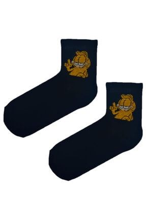 Garfield Temalı Çorap - Siyah SS-283
