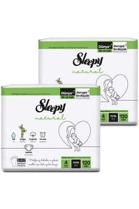 Natural Bebek Bezi 4 Numara Maxi Ultra Fırsat Paketi 240 Adet yeni-sleepy-4-240