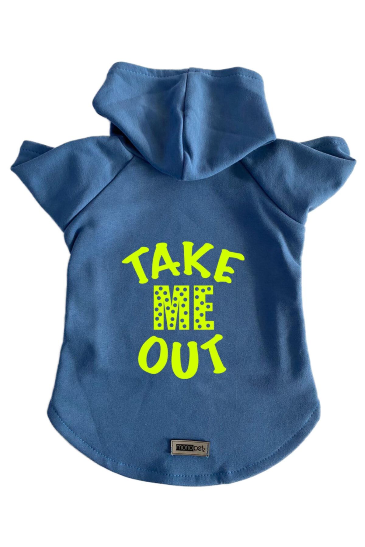 Monopetz-Hooded Sweatshirt Dog And Cat Outfit - Size S - Blue Take Me Out 1