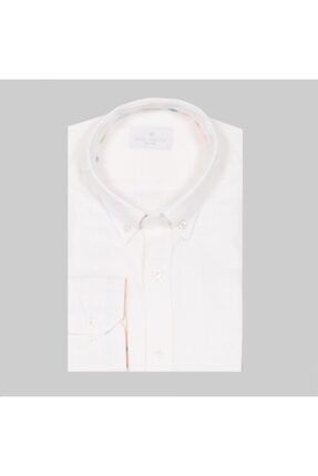 Erkek Beyaz Dokulu Gömlek PM3308-02-00001