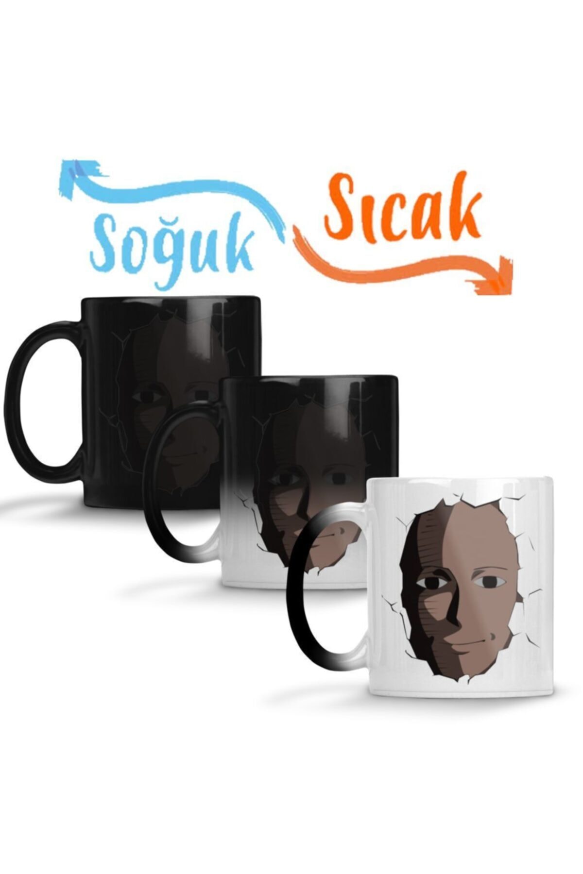 Saitama Face One Punch Man Magic Mug Glass Porcelain