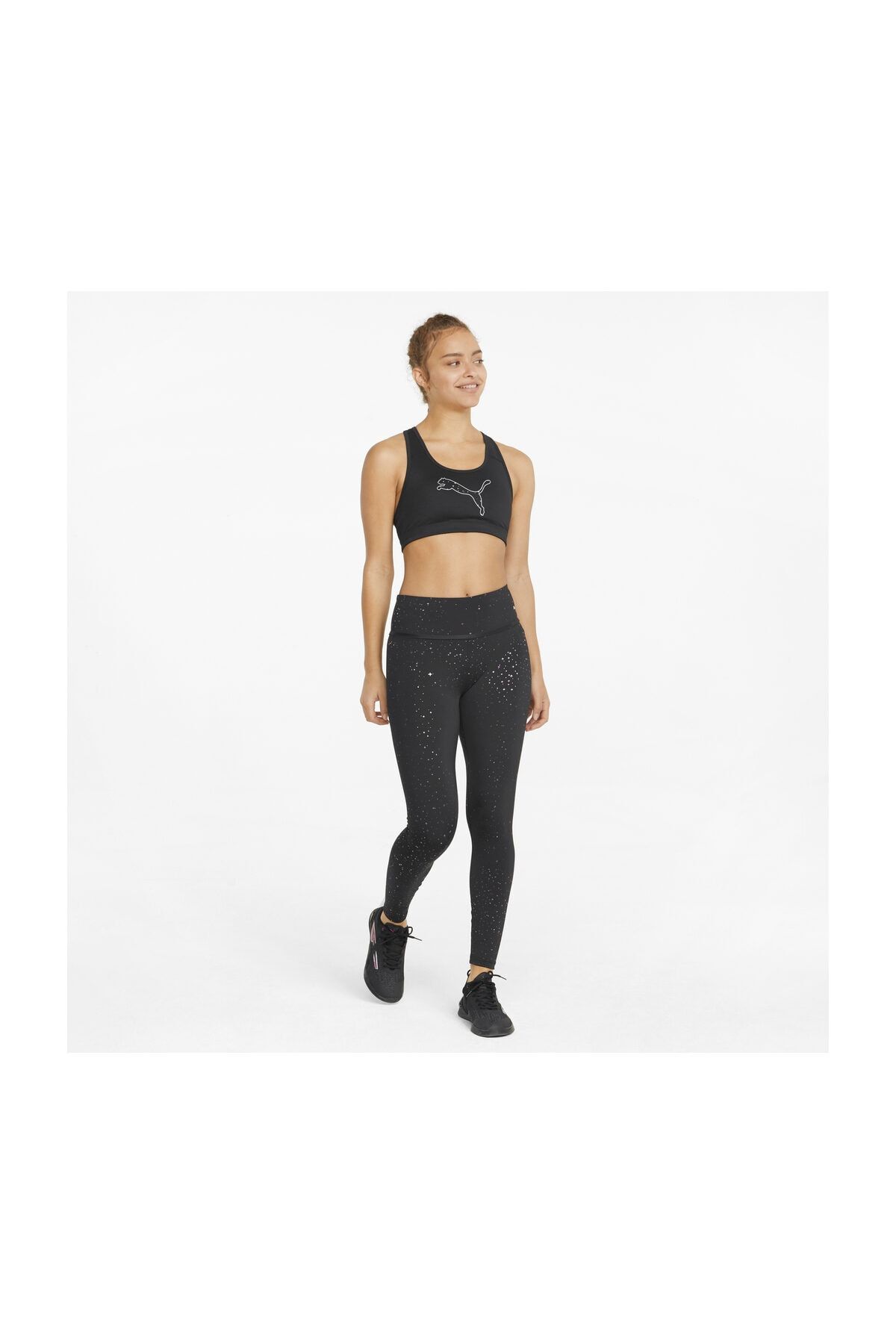Puma Mid Impact 4keeps Graphic Bra Pm Kadın Siyah Antrenman Büstiyer - 520306-04 ZN10750
