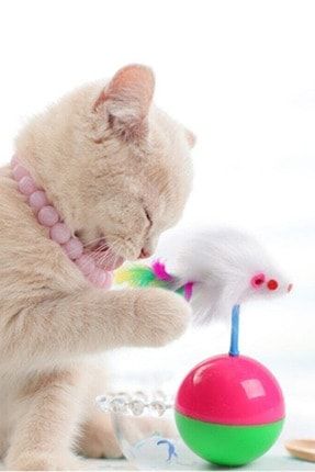Kedi Oyuncagı Hacı Yatmaz Tüylü Fareli Kedi Oyun Topu egohomehacıyatmaz
