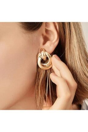 Kadın Gold Renk Klasik Damla Küpe Çift 610PLYSBKP021
