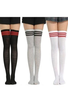 3 Çift Dizüstü Yetişkin Çorap Pamuklu BGK8-21565