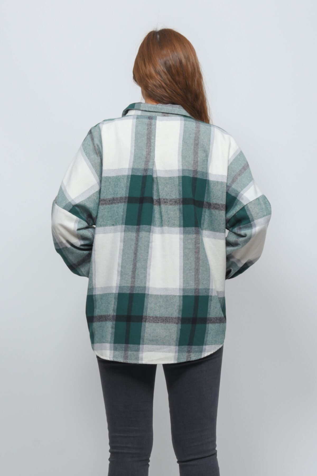 TUSSE-Plaid Patterned Battal Cotton Oversize Lumberjack Shirt 3