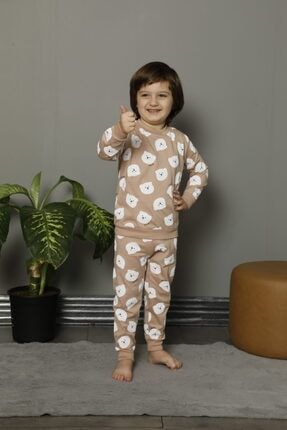 Çocuk Ayı Baskılı Pijama Takımı BD1