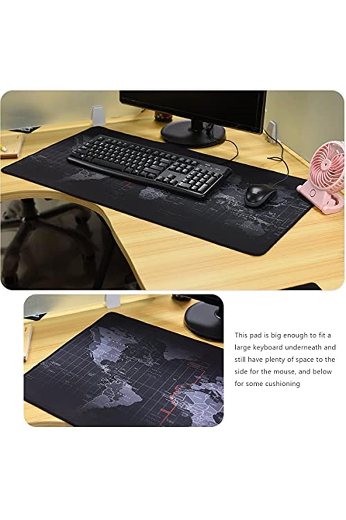 Dünya Haritalı Mouse Pad 90x40 Cm World XL Mousepad Gaming 4