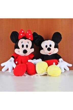 Minnie Mouse Mickey Mouse Sesli Peluş 55 Cm Hediye Seti HPKT2183