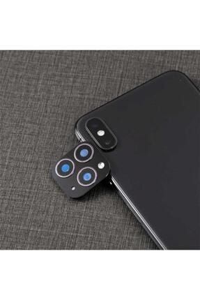 Apple Iphone X - Iphone 11 Pro Max Görünümüne Dönüştüren Çizilmez Kamera Lens Dönüştürücü Siyah SKU: 75751