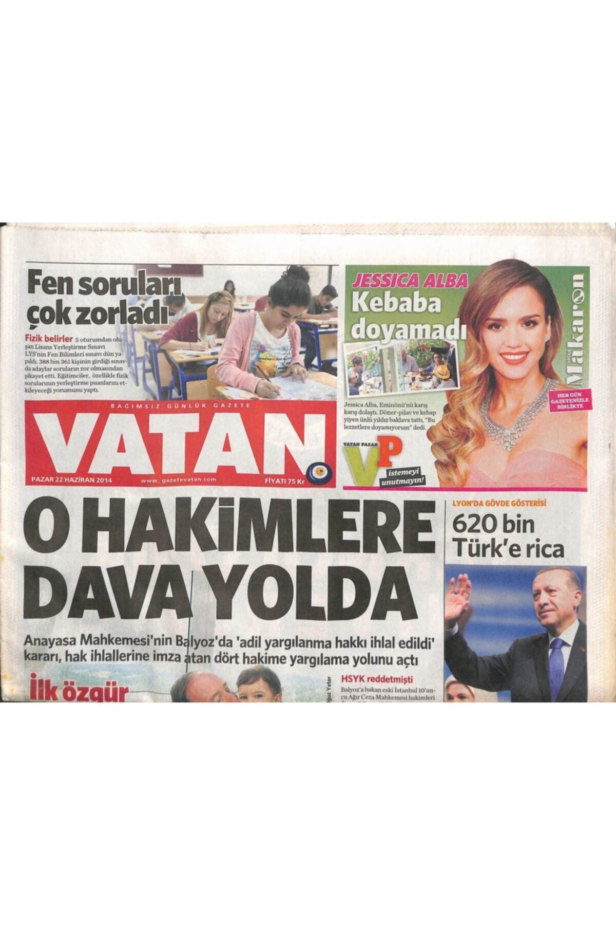 Gökçe Koleksiyon Vatan Gazetesi 22 Haziran 2014 - Işid'e 7 Kıtadan 