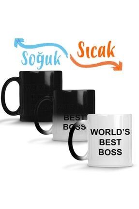 World's Best Boss Sihirli Kupa Bardak Porselen SK6732