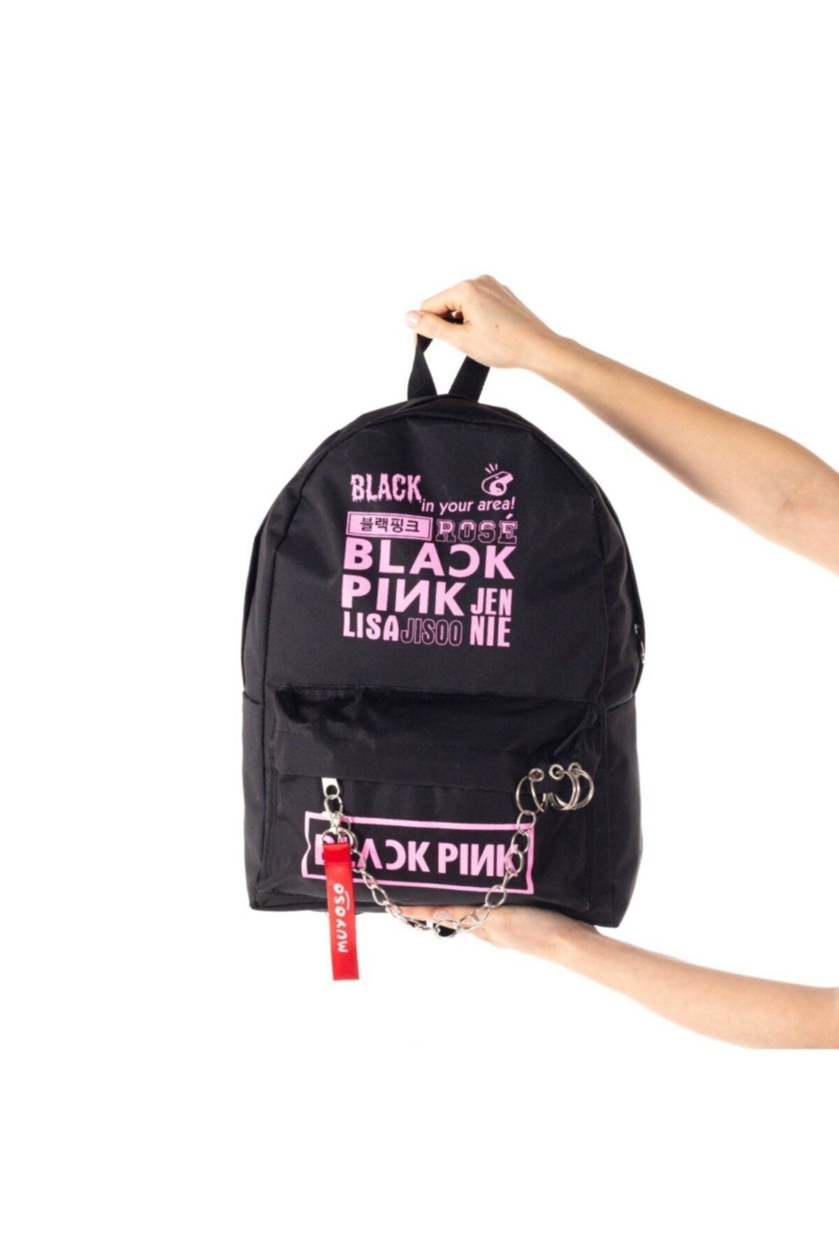 کوله پشتی زنانه مشکی Genel Markalar | blckpnkzncrçnt اورجینال - تصویر 4