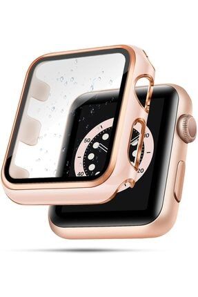 Apple Watch 44mm Kasa 360 Tam Korumalı Lüks Sert Parlak Gold Case CASEGOLD44MM