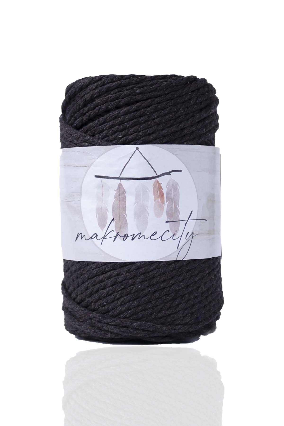 3 Twist Cotton Macrame Rope 3mm Three Twist Scanned Macrame Rope Rope 250g Bitter Coffee