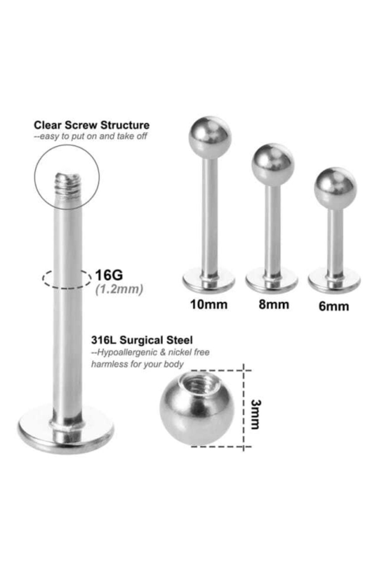 Surgical steel labret hotsell