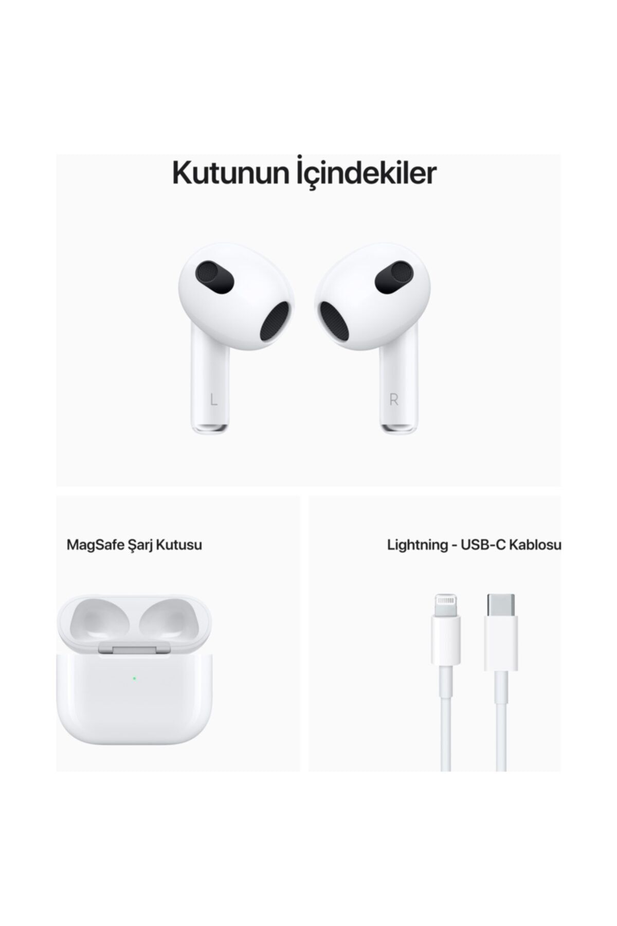 Apple-Airpods 3.سماعة رأس لاسلكية من الجيل (إصدار Lightning Charge Box) MPNY3TU/A 2
