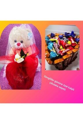 Sevgililer Ve Doğum Gününe Özel Kalpli Ve Ayıcıklı Çikolata Sepeti 10120454540