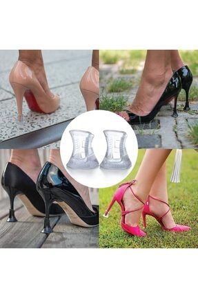 10 Çift S (dar) 5-8 Mm Kır Düğünleri Topuklu Ayakkabı Topuk Ucu Koruyucu Şeffaf Aparat 10cfttopkkor