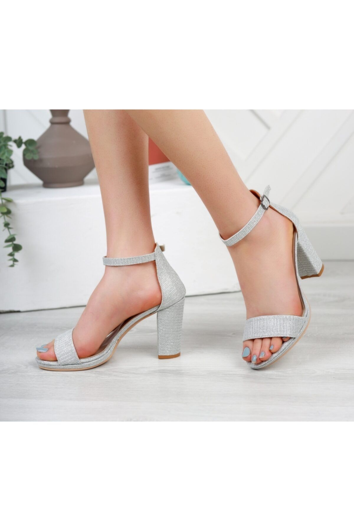 Short silver block heels discount